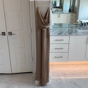 Fame and Partners Draped Split Gown